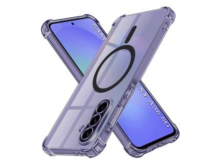 97986 2 techsuit shockproof clear silicone magsafe kryt na samsung galaxy a36 5g dymovo cierny
