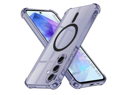 97989 2 techsuit shockproof clear silicone magsafe kryt na samsung galaxy a55 5g dymovo cierny