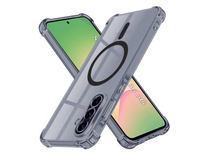 98016 2 techsuit shockproof clear silicone magsafe kryt na samsung galaxy a56 5g dymovo cierny