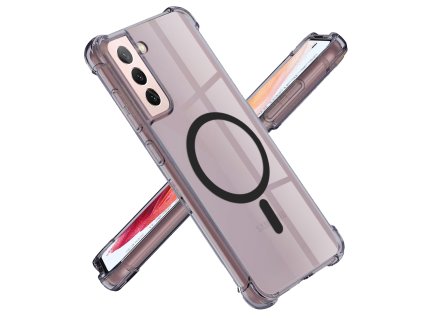 97935 2 techsuit shockproof clear silicone magsafe kryt na samsung galaxy s21 5g dymovo cierny