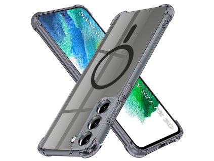 97944 2 techsuit shockproof clear silicone magsafe kryt na samsung galaxy s21 fe 5g dymovo cierny