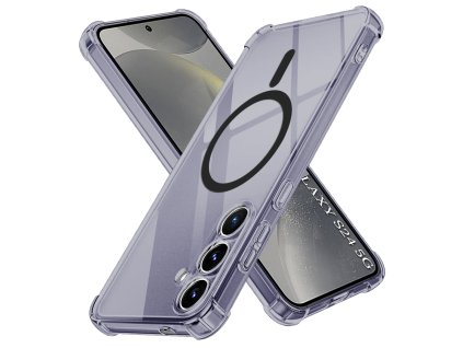 97998 2 techsuit shockproof clear silicone magsafe kryt na samsung galaxy s24 dymovo cierny