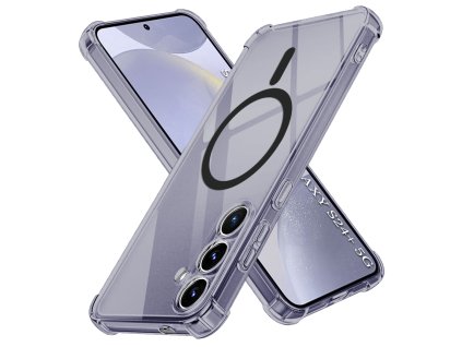 97995 2 techsuit shockproof clear silicone magsafe kryt na samsung galaxy s24 plus dymovo cierny