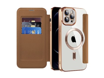 98709 techsuit smartmag book puzdro na iphone 12 pro hnede