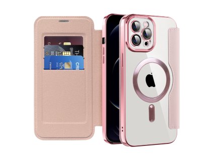 98682 techsuit smartmag book puzdro na iphone 12 pro max ruzove