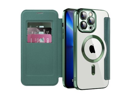 98784 techsuit smartmag book puzdro na iphone 13 pro zelene