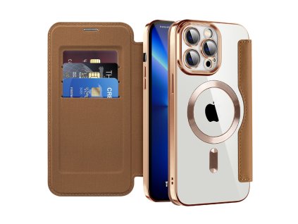 98805 techsuit smartmag book puzdro na iphone 13 pro max hnede