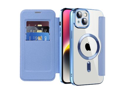 98862 techsuit smartmag book puzdro na iphone 14 plus svetlomodre