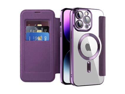 98892 techsuit smartmag book puzdro na iphone 14 pro max fialove