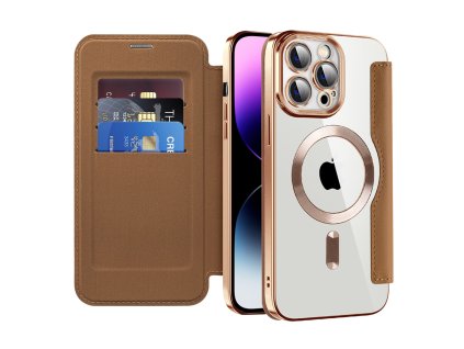 98874 techsuit smartmag book puzdro na iphone 14 pro max hnede