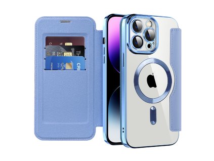 98883 techsuit smartmag book puzdro na iphone 14 pro max svetlomodre