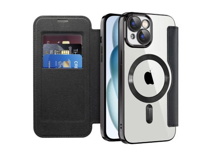 98943 techsuit smartmag book puzdro na iphone 15 plus cierne