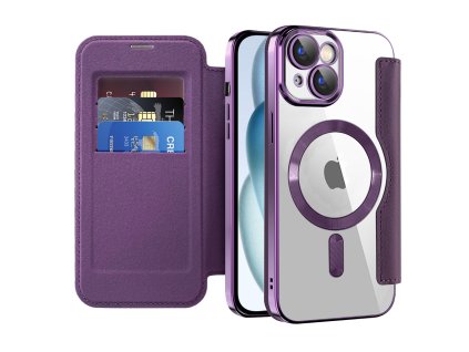 98964 techsuit smartmag book puzdro na iphone 15 plus fialove