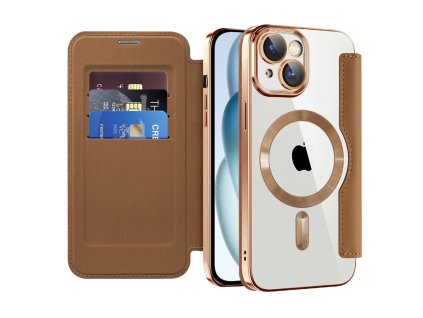 98949 techsuit smartmag book puzdro na iphone 15 plus hnede