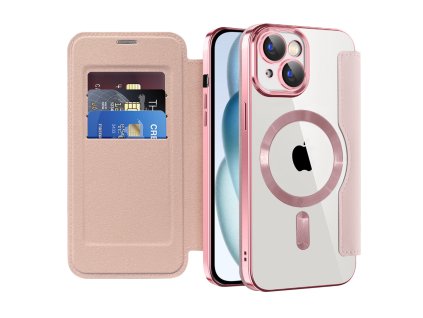 98946 techsuit smartmag book puzdro na iphone 15 plus ruzove