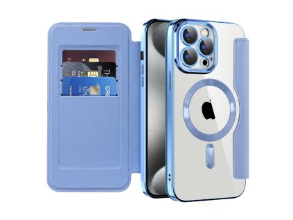 98934 techsuit smartmag book puzdro na iphone 15 pro svetlomodre