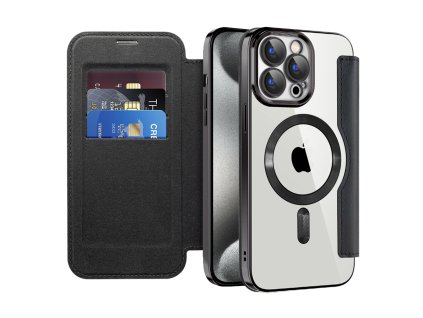 98967 techsuit smartmag book puzdro na iphone 15 pro max cierne