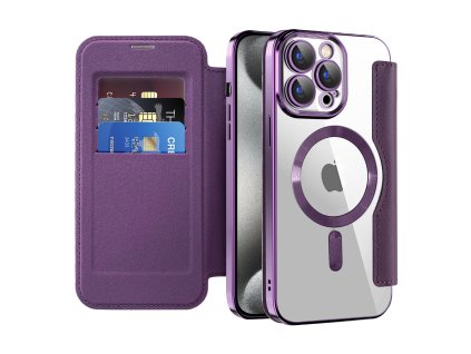 98988 techsuit smartmag book puzdro na iphone 15 pro max fialove