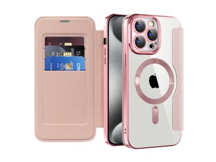 98970 techsuit smartmag book puzdro na iphone 15 pro max ruzove