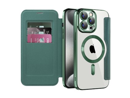 98976 techsuit smartmag book puzdro na iphone 15 pro max zelene