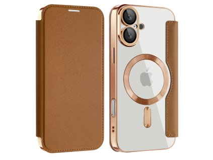 99045 1 techsuit smartmag book puzdro na iphone 16 plus hnede