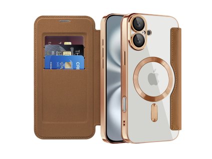 99045 techsuit smartmag book puzdro na iphone 16 plus hnede
