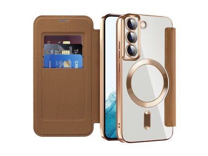 98061 techsuit smartmag book puzdro na samsung galaxy s22 5g hnede