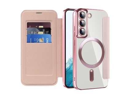 98058 techsuit smartmag book puzdro na samsung galaxy s22 5g ruzove