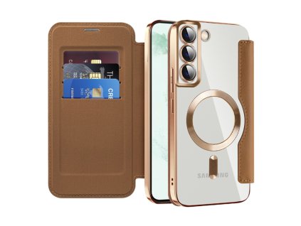 98085 techsuit smartmag book puzdro na samsung galaxy s22 plus 5g hnede