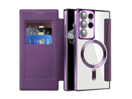 98124 techsuit smartmag book puzdro na samsung galaxy s22 ultra 5g fialove