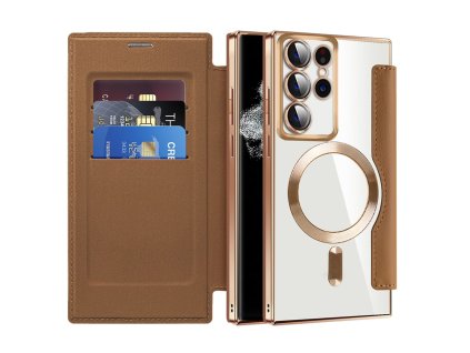 98103 techsuit smartmag book puzdro na samsung galaxy s22 ultra 5g hnede