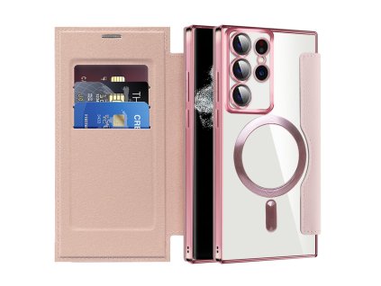 98100 techsuit smartmag book puzdro na samsung galaxy s22 ultra 5g ruzove
