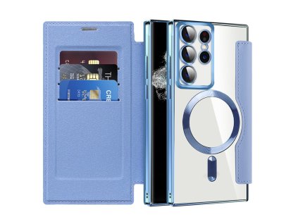 98112 techsuit smartmag book puzdro na samsung galaxy s22 ultra 5g svetlomodre
