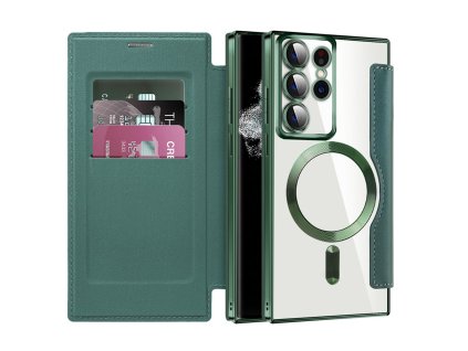 98106 techsuit smartmag book puzdro na samsung galaxy s22 ultra 5g zelene