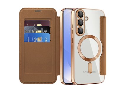 98322 techsuit smartmag book puzdro na samsung galaxy s25 hnede