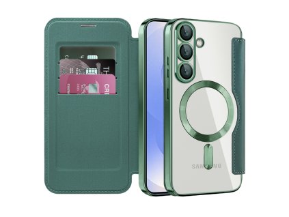98328 techsuit smartmag book puzdro na samsung galaxy s25 zelene