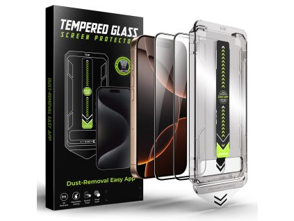 98577 techsuit titanglass fullcover ochranne sklo 2 ks pre iphone 16 pro iphone 17 cierne