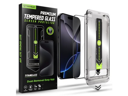 98511 7 techsuit titanglass fullcover ochranne sklo pre iphone 16 pro max cierne