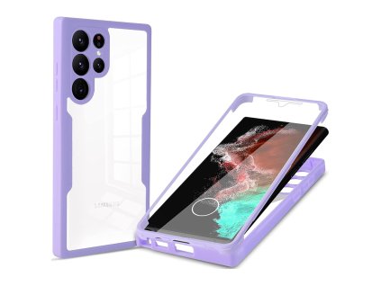 99111 techsuit colorverse 360 series ochranny kryt ochranna folia pre samsung galaxy s22 ultra 5g fialovy