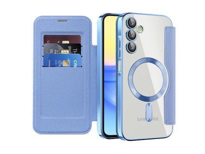 99252 techsuit smartmag book flipove puzdro pre samsung galaxy a15 4g a15 5g svetlomodre
