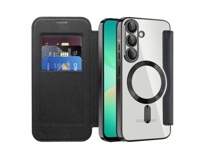 99381 techsuit smartmag book flipove puzdro pre samsung galaxy a26 5g cierne