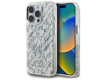 100911 karl lagerfeld iml magsafe karl script pattern ochranny obal na iphone 16 pro max biela