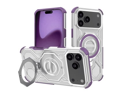 100734 techsuit carbon shield pro ochranny obal na iphone 17 pro max fialovy priehladny