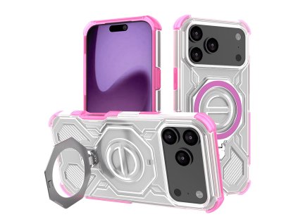 100725 techsuit carbon shield pro ochranny obal na iphone 17 pro max ruzovy priehladny