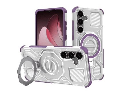 99993 techsuit carbon shield pro ochranny obal na samsung galaxy s25 fialovy priehladny