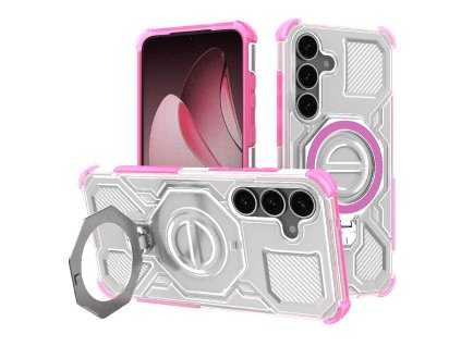 100002 techsuit carbon shield pro ochranny obal na samsung galaxy s25 plus ruzovy priehladny