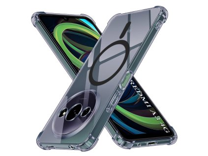 101991 2 techsuit shockproof clear silicone magsafe ochranny obal na xiaomi redmi a3 redmi a3x dymovo cierny