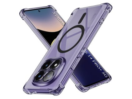 102006 2 techsuit shockproof clear silicone magsafe ochranny obal na xiaomi redmi note 14 pro 5g dymovo cierny