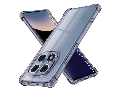 101964 2 techsuit shockproof clear silicone ochranny obal na xiaomi redmi note 14 pro 4g dymovo cierny