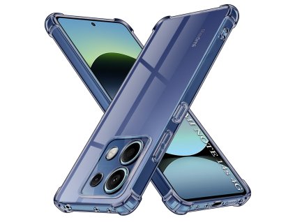 101943 2 techsuit shockproof clear silicone ochranny obal na xiaomi redmi note 14s dymovo cierny
